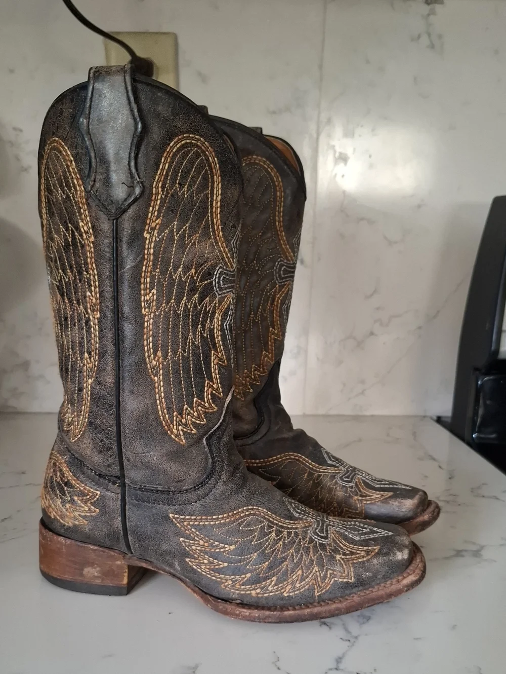Corral Brown and Tan Western Embroidered Leather Cowboy Boots